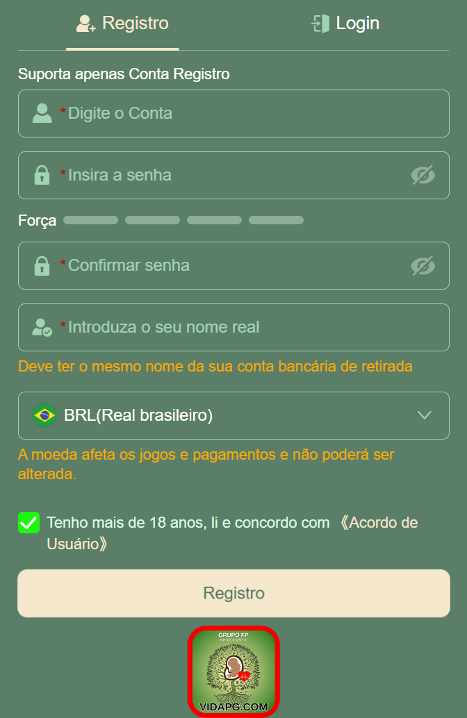 Cadastro líder e líder na vidapg.com