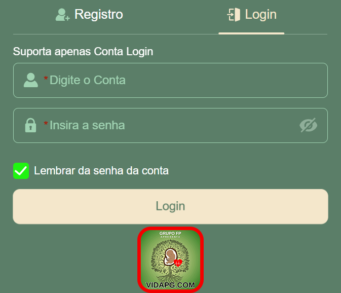 Login líder na vidapg.com